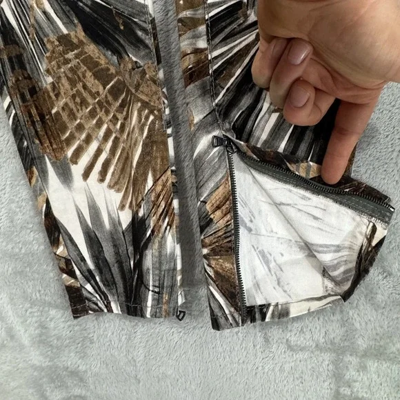 Sonia Bogner Pants Womens 30x29 Ankle Zip Pockets Palm Leaf Print AOP Turkey - Picture 7 of 16